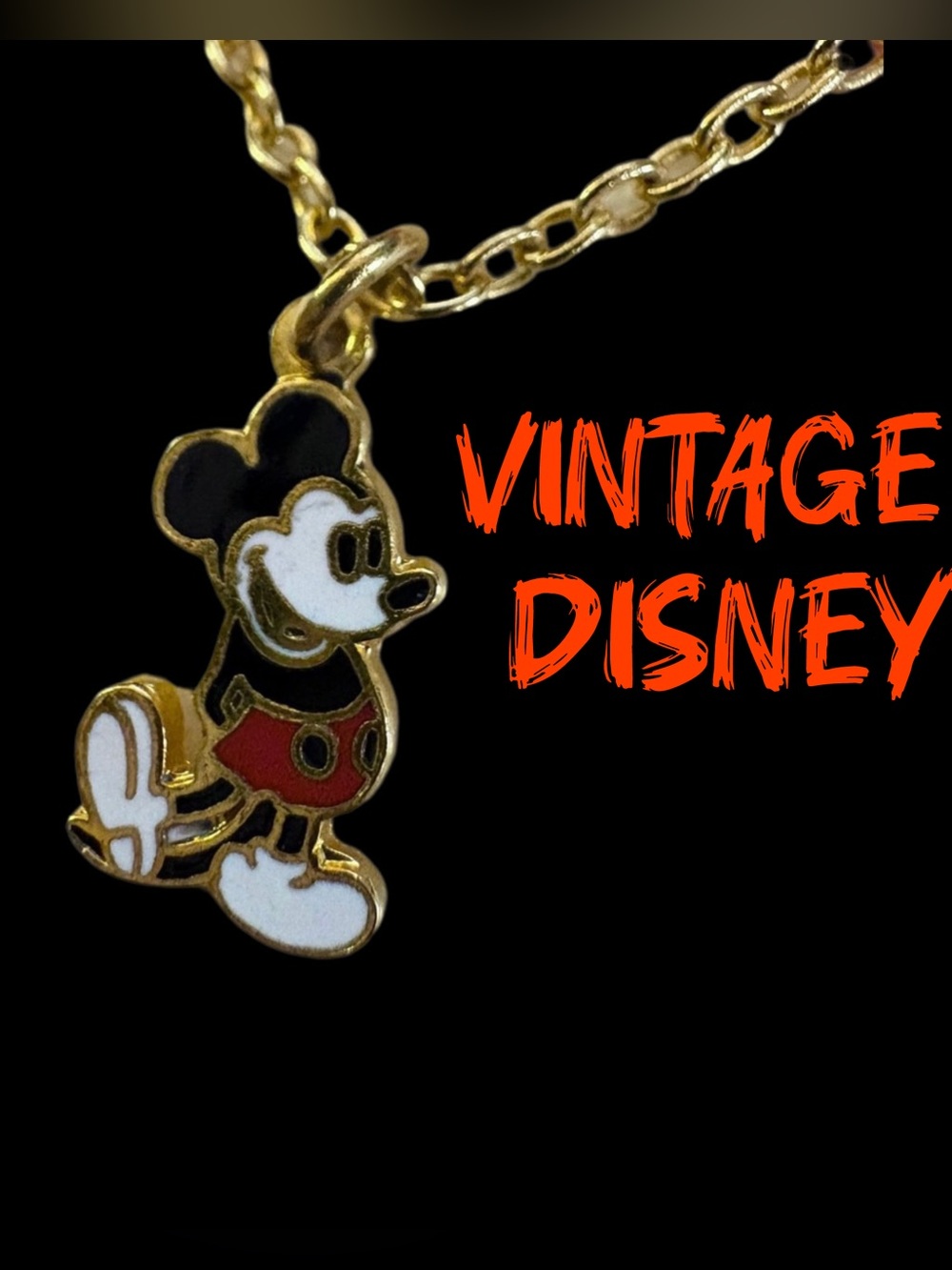 Vintage Mickey Mouse Walt Disney Pendant Necklace